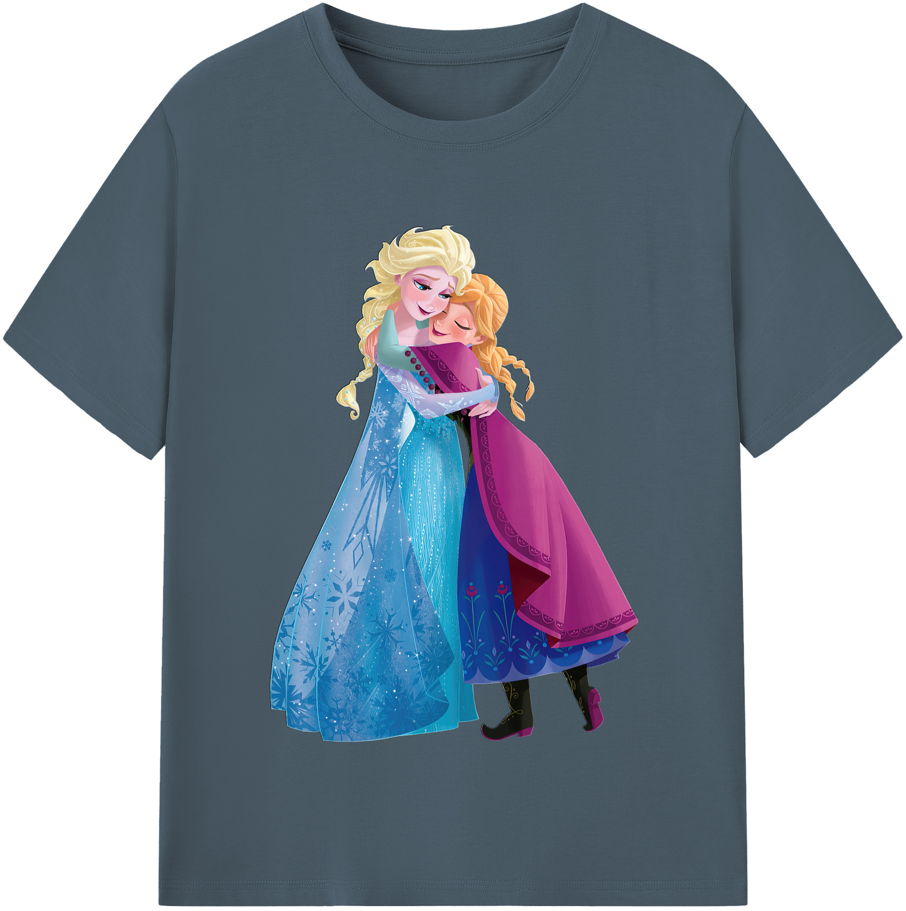 （画像用） アナと雪の女王 アンナ エルサ Frozen Anna Elsa 綿100％半袖Tシャツ（フロントプリント）